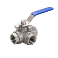 304 Stainless Steel 1/4 3/8 1/2 3/4 1 quot; BSP NPT Female Full Port T L Port 3 Way Ball Valve Connector Adapter Water Oil Air Gas