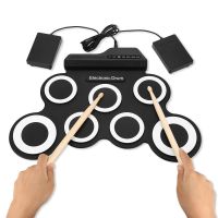 โปรโมชั่น กลองซิลิโคน กลองไฟฟ้า กลองชุด 7 ชิ้น Electric Drum Pad Kit ลดกระหน่ำ กลอง กลองชุด กลองไฟฟ้า กลองเลส