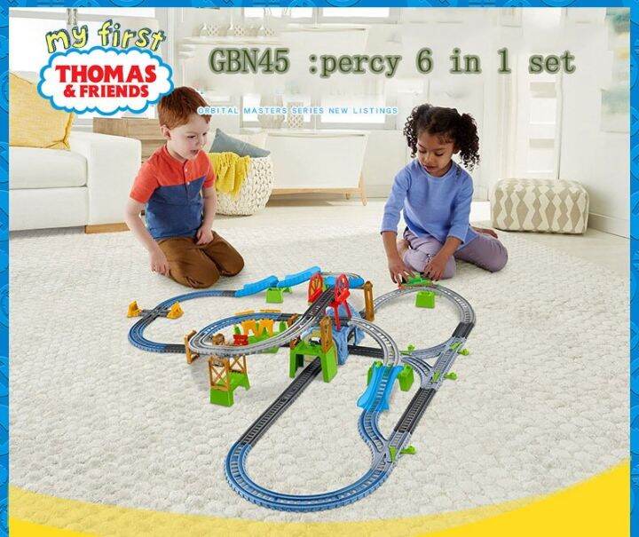 ชุดรถไฟฟ้าของเล่น-diy-รางประกอบ-thomas-and-friends-percy-6-in-1ของเล่นเด็กผู้ชาย-ghk83ของขวัญคริสต์มาสสำหรับเด็ก