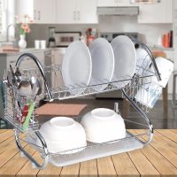 [⚡ส่งฟรี] Dish Racks ชั้นวางจาน 2 ชั้น ที่คว่ำจาน ชั้นวางจานสแตนเลส ชั้นคว่ำจานชาม