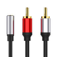 สายเคเบิล RCA 2RCA ไป3.5สายสัญญาณเสียงสายสัญญาณเสียงแจ็คอาร์ซีเอ3.5มม. สำหรับเครื่องขยายเสียงหูฟังลำโพง Y สายสายตัวแยก