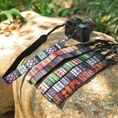 Universal Adjustable Vintage Nylon Leather Camera Shoulder Neck Strap Belt For Sony/ Nikon SLR Cameras Strap Accessories Part