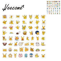 【 Veecome✨สติ๊กเกอร์การ์ตูนโปเกมอน60ชิ้นสติ๊กเกอร์อะนิเมะน่ารักสำหรับกีตาร์แล็ปท็อปขวดน้ำสเก็ตบอร์ด