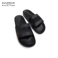 DAPPER รองเท้าแตะ Monochrome Embossed Stripe Pool Slide Sandals สีดำ (HSKB3/1643SL1)