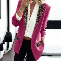 Leopard Blazer Women Slim Veste Femme Formal Leisure Streetwear Ladies Jacket Spring Casual Female Outerwear Coat Tops Clothes