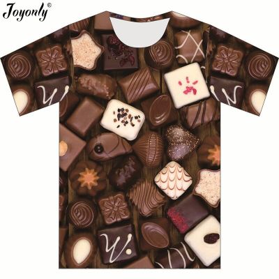 Joyonly Boys Girls Summer Brand 3d T-shirt Lovely Dessert Chocolate Shirt T Shirt Funny T Shirts Children Casual Food Tees Tops