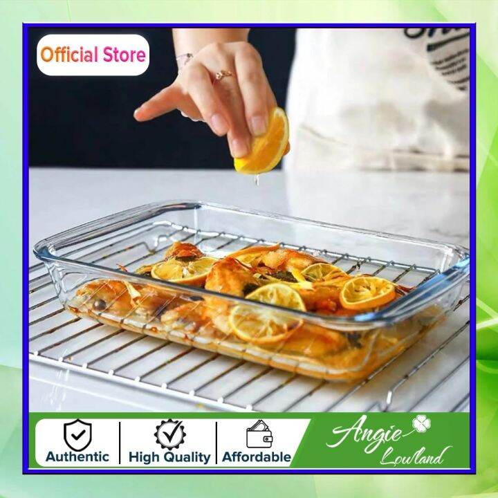 Angie Lowland Microwaveable Glass Baking Dish Glass Pan Cooking Dish