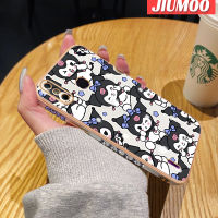 JIUMOO เคสสำหรับ Infinix Smart 4สมาร์ท4C ลายการ์ตูน Happy Kuromi ใหม่กรอบสี่เหลี่ยมพื้นผิวเคสซิลิกาเจลนิ่มกันกระแทกเคสมือถือฝาครอบป้องกันเลนส์กล้องถ่ายรูปทั้งหมด