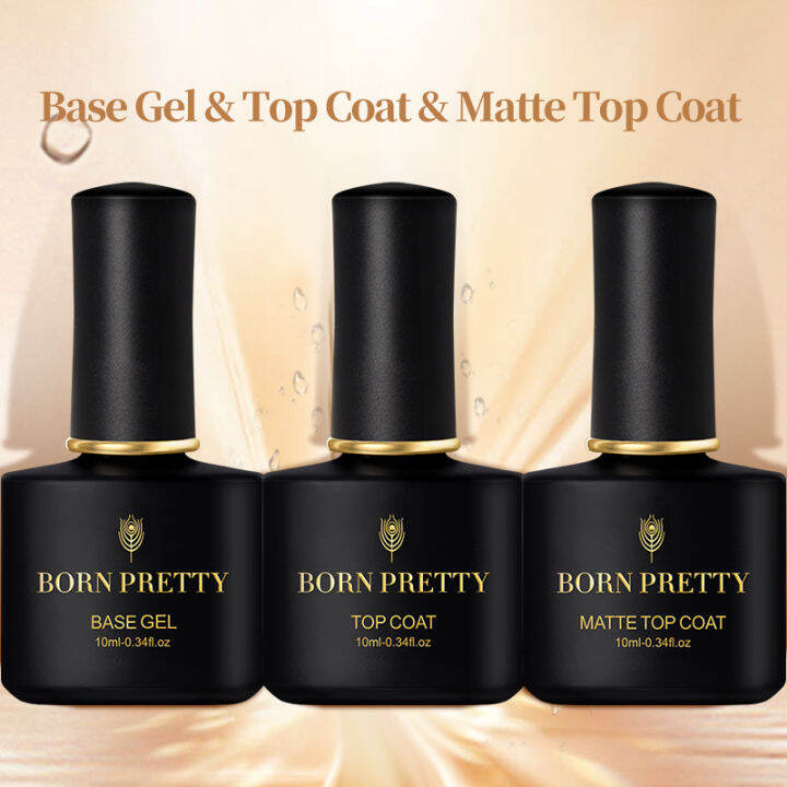 born-pretty-เจลรองพื้น10มล-super-top-coat-manicure-matte-top-coat-led-กึ่งถาวร-soak-off-uv-gel-varnish