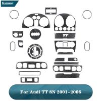 คาร์บอนไฟเบอร์สติกเกอร์สำหรับรถออดี้สีดำ TT 8N 2001 2002 2003 2004 2005 2006อุปกรณ์ตกแต่งภายในรถยนต์