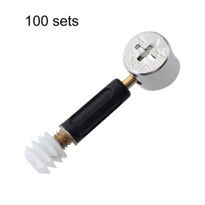 3 In 1 With Dowel Pre-Inserted Nut Screw Easy Install Furniture Connector Set Desk Eccentric Wheel Wardrobe Cam Fitting Home Nails  Screws Fasteners