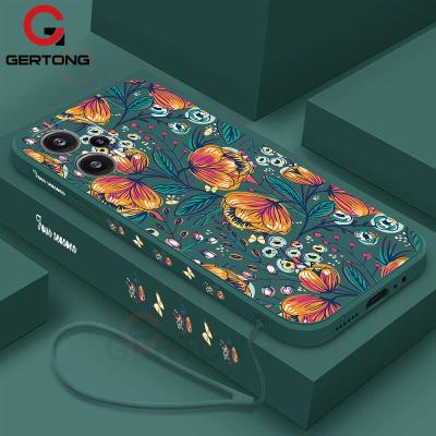 Flowers Leaves Case For Xiaomi Redmi Note 12 Pro Plus 5G 12 4G 12s 11 Pro + 10 8 9 Pro 10s 9s Silicone Phone Cover with Lanyard