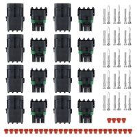 10 Sets 1/2/3/4/6 Pin Way AMP Super Sealed Waterproof Automotive Male Female Wire Connector Electrical Plug Terminals for Cars Electrical Connectors