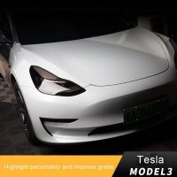 【CW】 Front Headlamp Car Styling Sticker Tesla 3 Y 2021 2022 Headlamps Smoke Headlights Protector Film Accessories