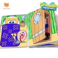 LIKE TGM กระเป๋าวัสดุ Beanie Book หนังสือเงียบ SpongeBob หนังสือกิจกรรมอนิเมะ Busy Book ตลกๆ งานทำมือ สาวๆ