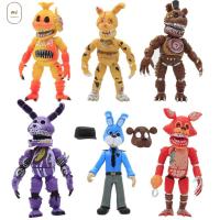 YULANNIA ของขวัญของเล่น FNAF ฝันร้าย เฟรดดี้แบร์ กระต่าย อุปกรณ์ตกแต่งรถยนต์ ชิกา บอนนี่ โมเดลสะสม Five Nights at Freddyand#39;s แอ็คชั่นฟิกเกอร์ หุ่นจำลอง