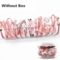 ■ 2022 Korean Woman Accesories Cute 12 /Set Bows Hair Ties Rings Elastic Hair for Girls Breves Sets Headwear Pearl Ponytail Gifts