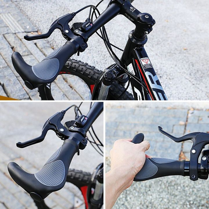 ปลอกแฮนด์จักรยาน-ที่จับจักรยาน-อุปกรณ์จักรยาน-อะไหล่จักรยาน-ปลอกด้ามจับจักรยาน-ที่จับสบายสำหรับจักรยาน-จับถัดมือ-กันน้ำกันเหงื่อกันลื่น-skid-proof-mtb-mountain-bmx-bike-lock-on-alloy-cap-rubber-handle