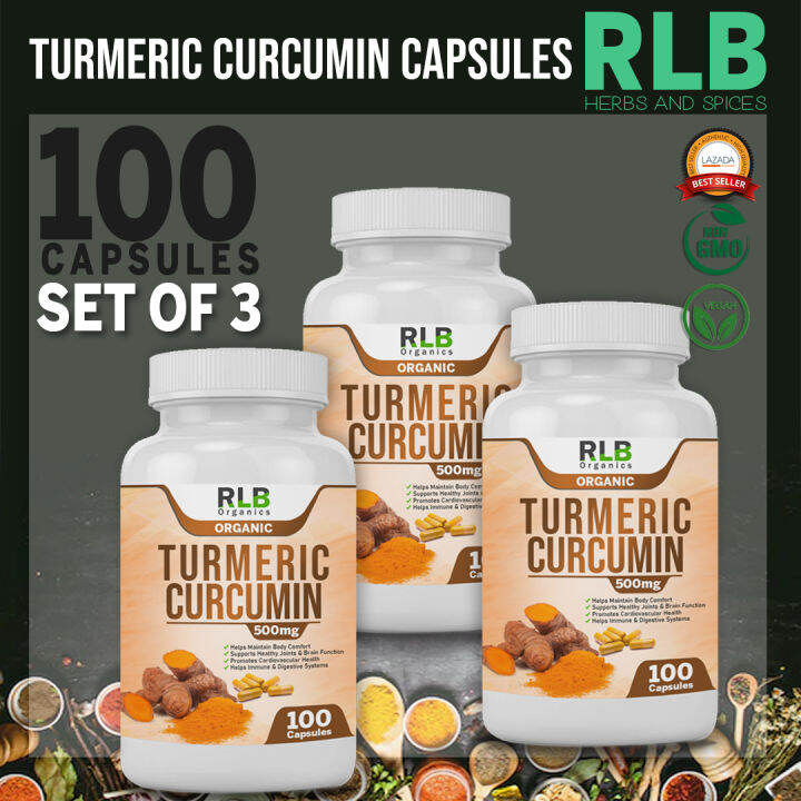 Set of 3 Turmeric Curcumin 100pcs Boosts the immune System Anti