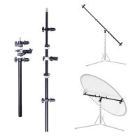 Tenwish Reflector Holder Pole Telescoped Crossbar Background Support 125cm Boom Arm for Light Stand Flash Speedlite Diffuser Bracket