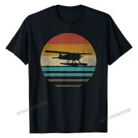 Retro Vintage Sunset Seaplane Airplane Pilot Cute Funny Gift T-Shirt Cotton Tops T Shirt For Men Print Top Simple Style