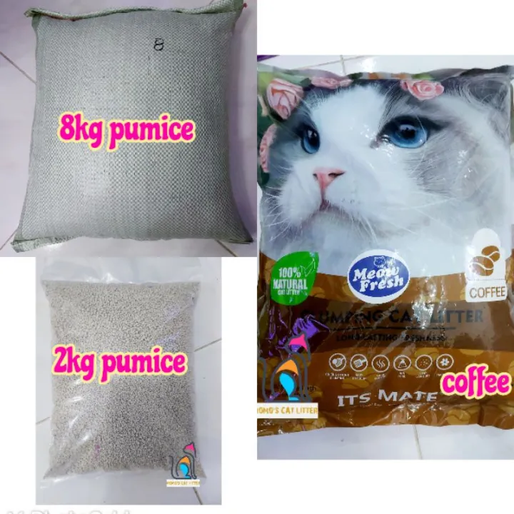10kg Pumice Sand Cat Litter and Optional Scented Clumping Bentonite Mix