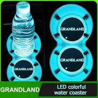 แผ่นไฟ Led หลากสีแผ่นถ้วยน้ำเสื่อกรูฟ Selimut Mobil ถาดรองแก้วน้ำสำหรับรถยนต์ Opel GRANDLAND