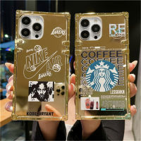 เคส Samsung A02 A02S A03 A03S A53 A54เคสหลัง PC แบบแข็ง A22 A04 A10 A14 A50S A32 A30S A21S ตกแต่งทองกระจกกันกระแทกดีไซน์หรูหรา