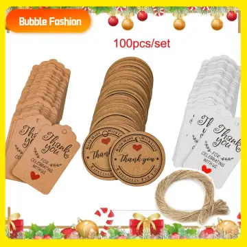 Ulight 200 Set Gift Tags with String, Kraft Paper Blank Marking