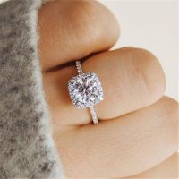 Romantic Vow Sincere Commitment Engagement Rings Exquisite White Drill Fashion Rings Women Wedding Trendy Jewelry Best Gifts