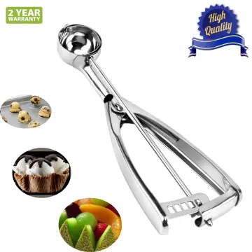 Ice Cream Scooper With Trigger Small Medium Large Set Cookie Spoon Kitchen  Tool Icecream Accessory Food Grade Stainless Steel - Buy Ice Cream Scooper  With Trigger Small Medium Large Set Cookie Spoon