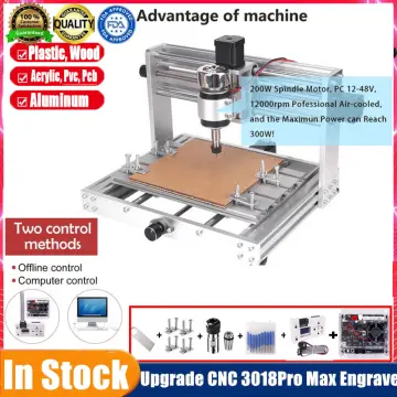 CNC 3018 Pro MAX Engraver with 200W Spindle, GRBL Control DIY CNC machine,  3 Axis Pcb Milling Machine, Wood Router Engraver