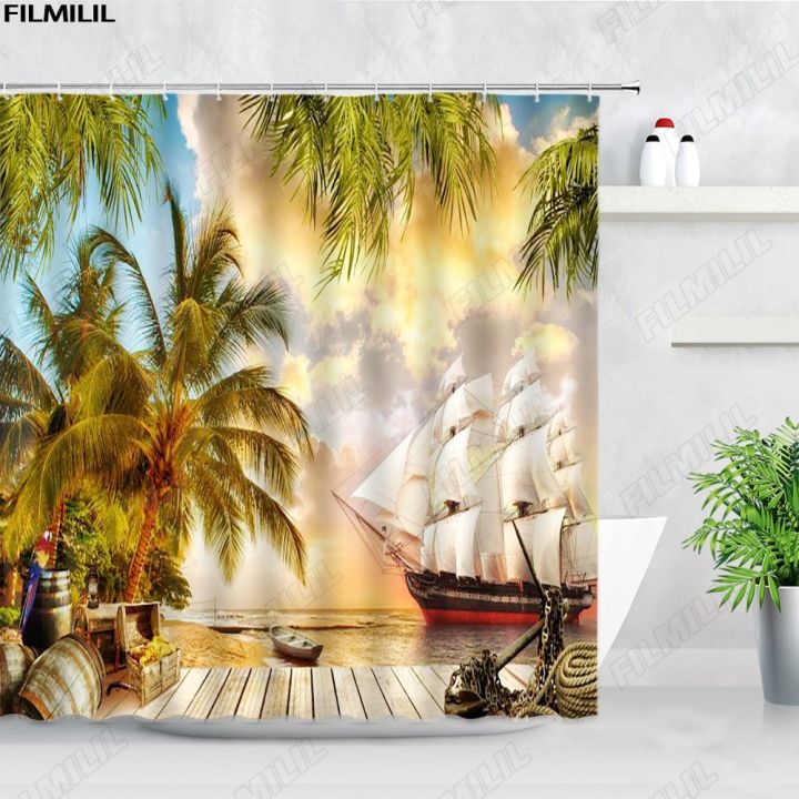 cw-landscape-shower-curtain-window-beach-starfish-scenery-curtains