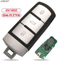 Fkam jingzwiin รีโมทคอนลรถ434MHz PCF7936 ID46สำหรับ VW Passat CC Passat Magotan 3C09 59752BG 3ปุ่มสมาร์ท keyless-Go FOB lamcii