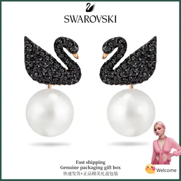 Buy Swarovski Iconic Swan Pierced Earrings, Large, Multi-Coloured, Rhodium  Plating