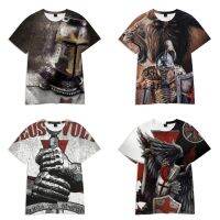 Knights Templar T-Shirt 3D Print Men Casual Style Hip Hop Short Sleeve Fashion Tee