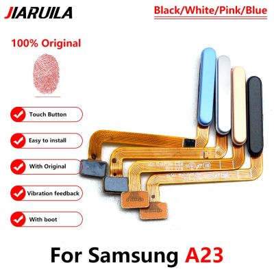 ของแท้เหมาะสำหรับ Samsung Galaxy A23 5G A236 A236B ปุ่มโฮมเซ็นเซอร์ลายนิ้วมือยืดหยุ่นกับปุ่มเปิด/ปิด