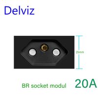 คุณภาพสูง Delviz บราซิลซ็อกเก็ตมาตรฐาน DIY ออกแบบเองสวิตช์และซ็อกเก็ต2A สาย USB พอร์ตเครือข่ายทีวีโมดูลปลั๊กไฟฟ้า BR เต้าเสียบ20A ผนัง T2666 Lcz39