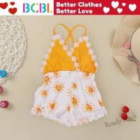 【hot sale】 ♕№ C10 Baju Baby Girl Newborn Baby Clothing Baju Kanak2 Perempuan Sun Flower Yellow Jumpsuit Baby Girl Clothes