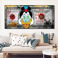 Cartoon Poster Prints Abstract Money Wall on Canvas Painting Picture for Kids Room Decoration