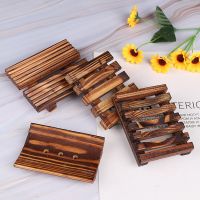 Wooden Natural Bamboo Soap Dishes Tray Holder Storage Soap Rack Plate Box Container Portable Bathroom Soap Dish Storage Box 1Pc Soap Dishes