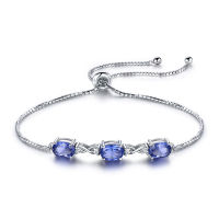 UMCHO Pure 925 Sterling Silver Bracelets Bangles For Women Nano Tanzanite Adjustable Tennis Bracelet Christmas Jewelry Gift