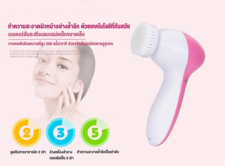 เครื่องดูแลหน้า-5in1-เครื่องทำความสะอาดหน้า-เครื่องขัดหน้า-แปรงนวดหน้า-นวดหน้า-สปาหน้า-face-care-machine