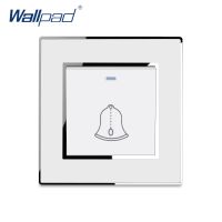 Doorbell Reset Switch Momentary Contact Luxury Acrylic Panel With Silver Border Wallpad Push Button Wall Switch