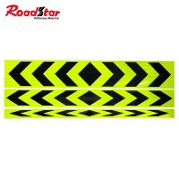 Roadstar Car Truck Double Arrow Reflective Sticker Self-Adhesive Warning Tape Road Safety Fluo.Yellow Black RS-1500DZ Safety Cones Tape