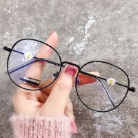 2021 Trends Office Anti Blue Light Oversized Glasses Computer Women Blue Blocking Gaming Big Size Daisy Eyeglasses Alloy Frame