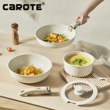 Carote Non Stick Cookware Set Kuali Batu Granite,Healthy Kitchen Set  Suitable all Stove,7Pcs Die-Cast Durable Periuk Set