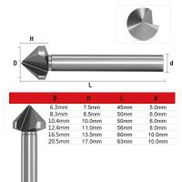 6.3-40มม. 3ร่อง90องศา Hss ดอกสว่านลบความคมเครื่องเจาะขดลวดสองชั้นสำหรับทำงาน3มิติ6542 Counrsink บิต M2เจาะ Hss ตัด Chamfer