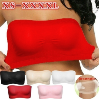 XL XS-XXXXL womens basic elastic layer strapless seamless solid color three-point tube top tube top underwear soft anti-exposure high elastic mesh wrapped invisible tube top