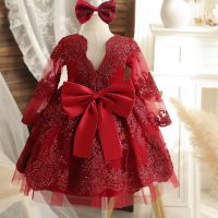 【CW】 Little Dresses Embroidery Wedding Birthday Evening Gown Toddler Kids Formal